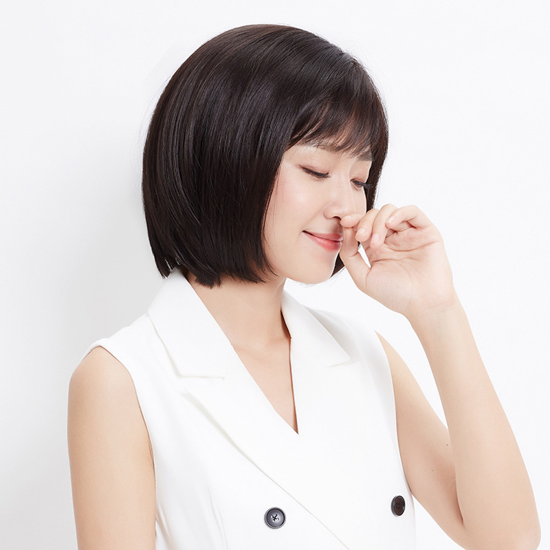 假发女短发波波头发套女士时尚真发假发套中